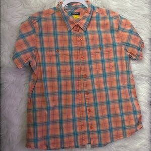 Cabela's Women's Coral and Teal Plaid Shirt